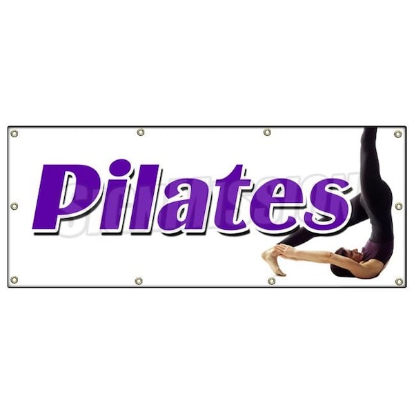 PILATES BANNER SIGN physical fitness instructor class training weight